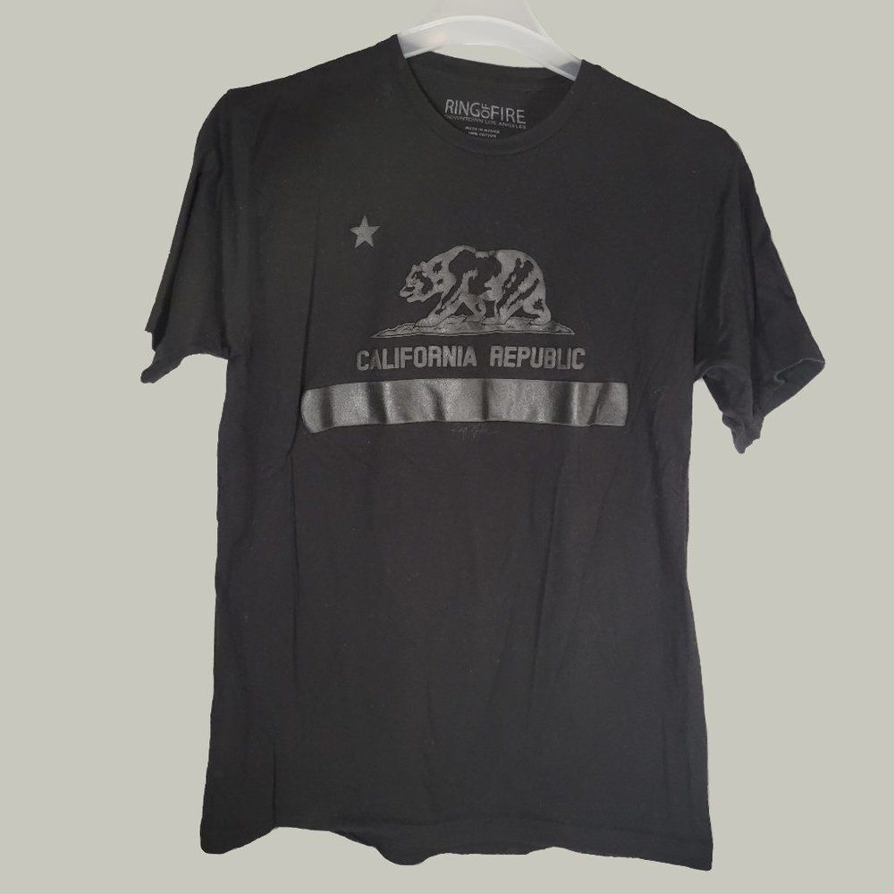 California Republic Bear Flag T-Shirt Ring of Fire Brand  Adult  Size Large